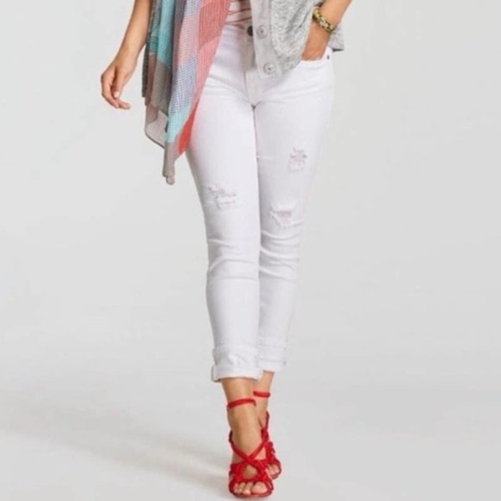 Cabi high slim white jeans size 0